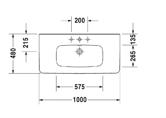 Раковина-столешница Duravit DuraStyle 100