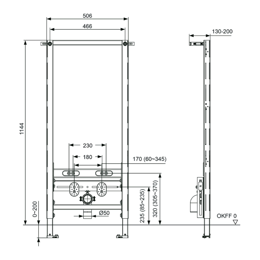 Инсталляция для биде TECEspring profil S330000