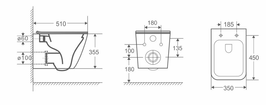 Подвесной унитаз Cerutti Mimi Aria CT8908 безободковый, с микролифтом, белый