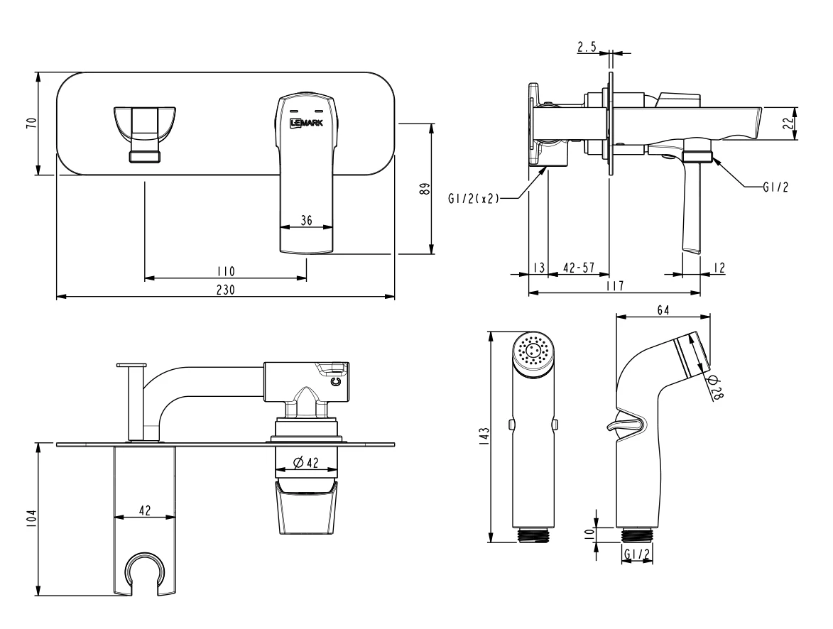 Смеситель Lemark Ursus LM7220BL черный