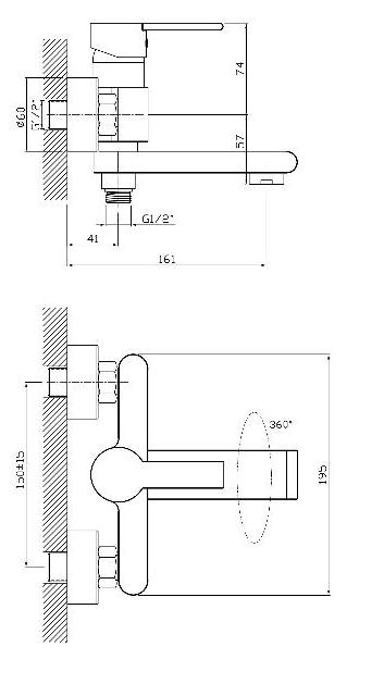 Смеситель для ванны Agger Strong A1410000