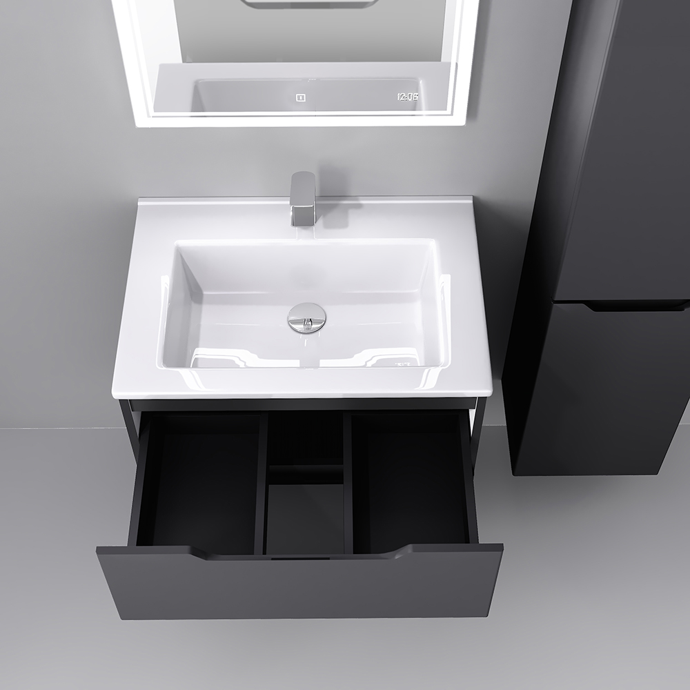 Мебель для ванной Jorno Slide 65 см антрацит