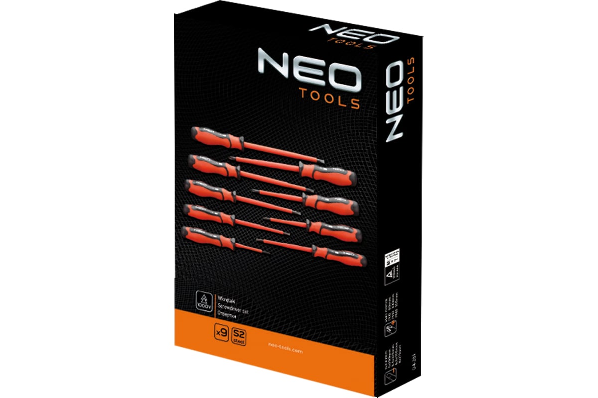 Набор отверток Neo Tools 1000 В, 9 шт. 04-261