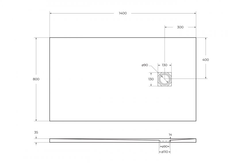 Поддон для душа BelBagno TRAY-MR-UNO-AH-140/80-35-W-CR 140x80 белый