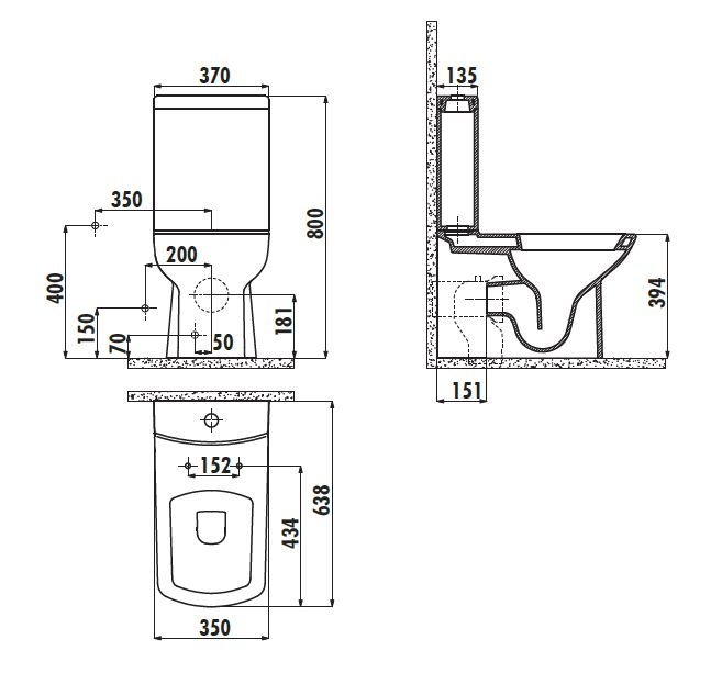 Чаша для унитаза Creavit Lara LR360-11SI00E-0000 черный