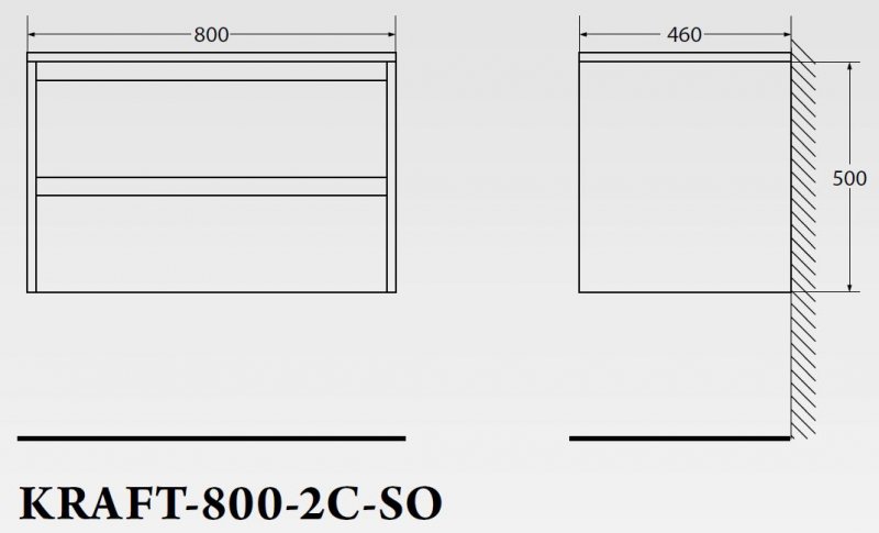 Тумба с раковиной BelBagno Kraft 80 см Pietra Grigio