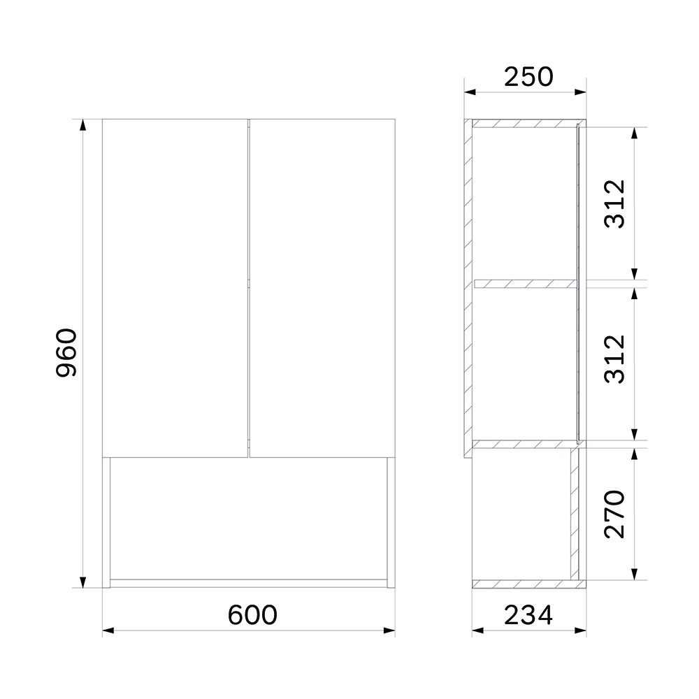 Шкаф подвесной Am.Pm X-Joy 60 см белый глянец M85CHX06021WG