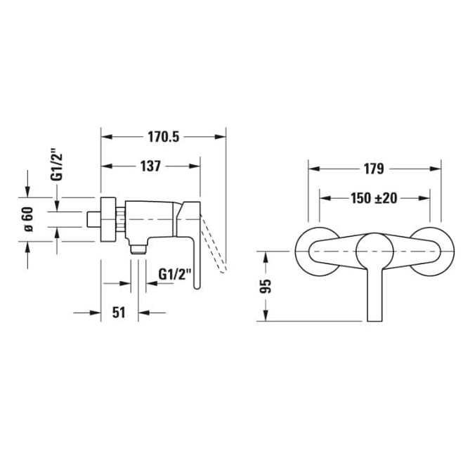 Смеситель для душа Duravit B.2 B24230000010