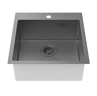 Кухонная мойка Iddis Haze врезной монтаж, нержавеющая сталь, графит, 49х51х20 см, HAZ49GMi77