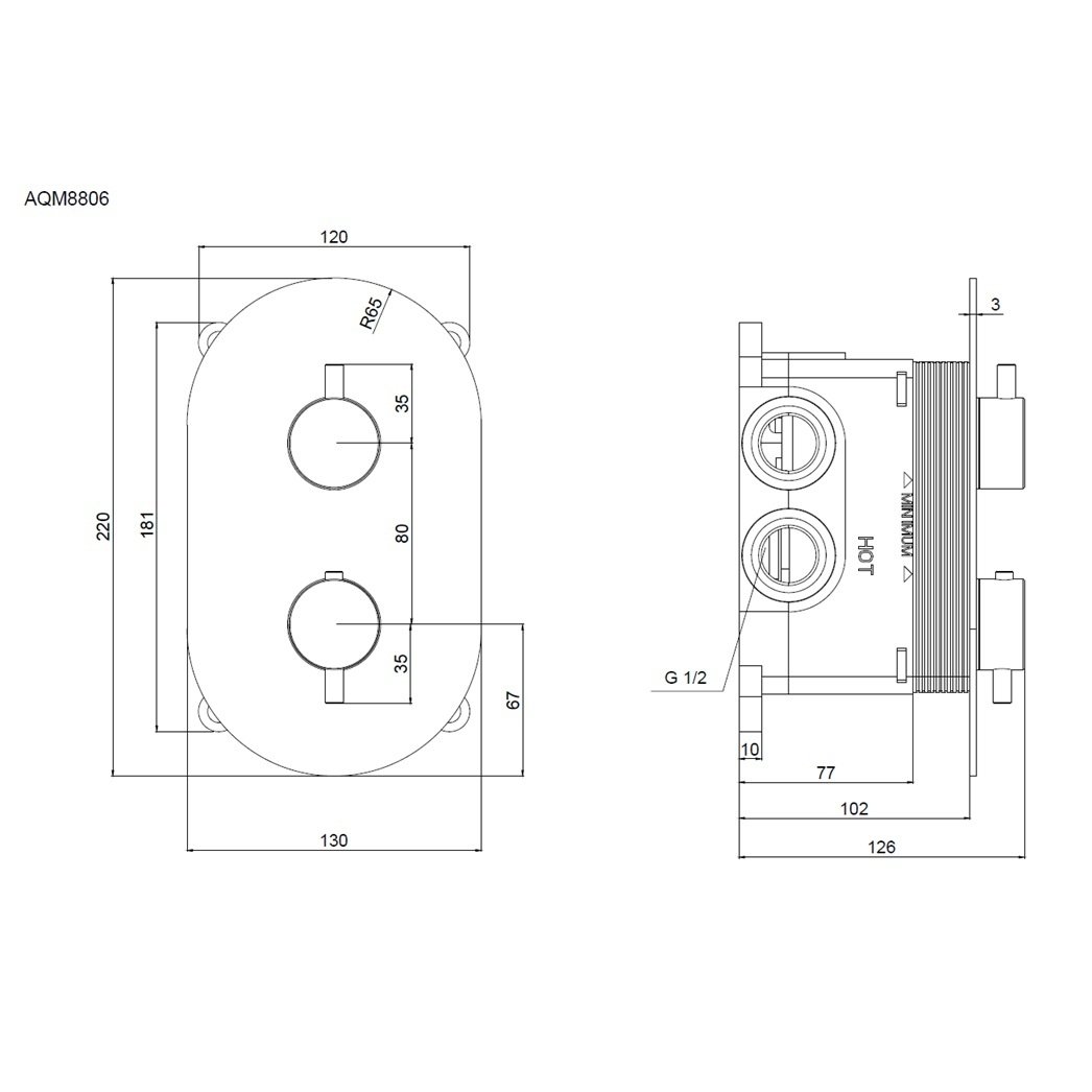 Смеситель для душа AQUAme Siena AQM8806CR термостат, хром Смеситель для душа AQUAme Siena AQM8806CR термостат, хром