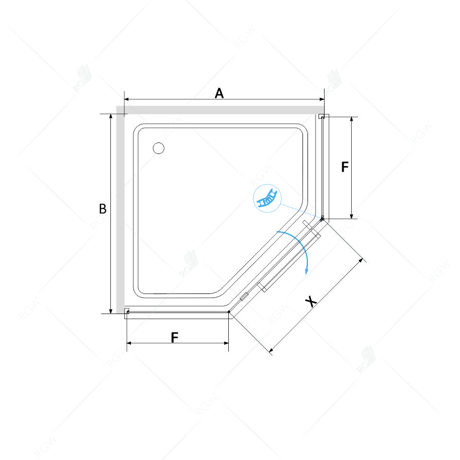 Душевой уголок RGW Hotel HO-084W 100x100 белый, прозрачное