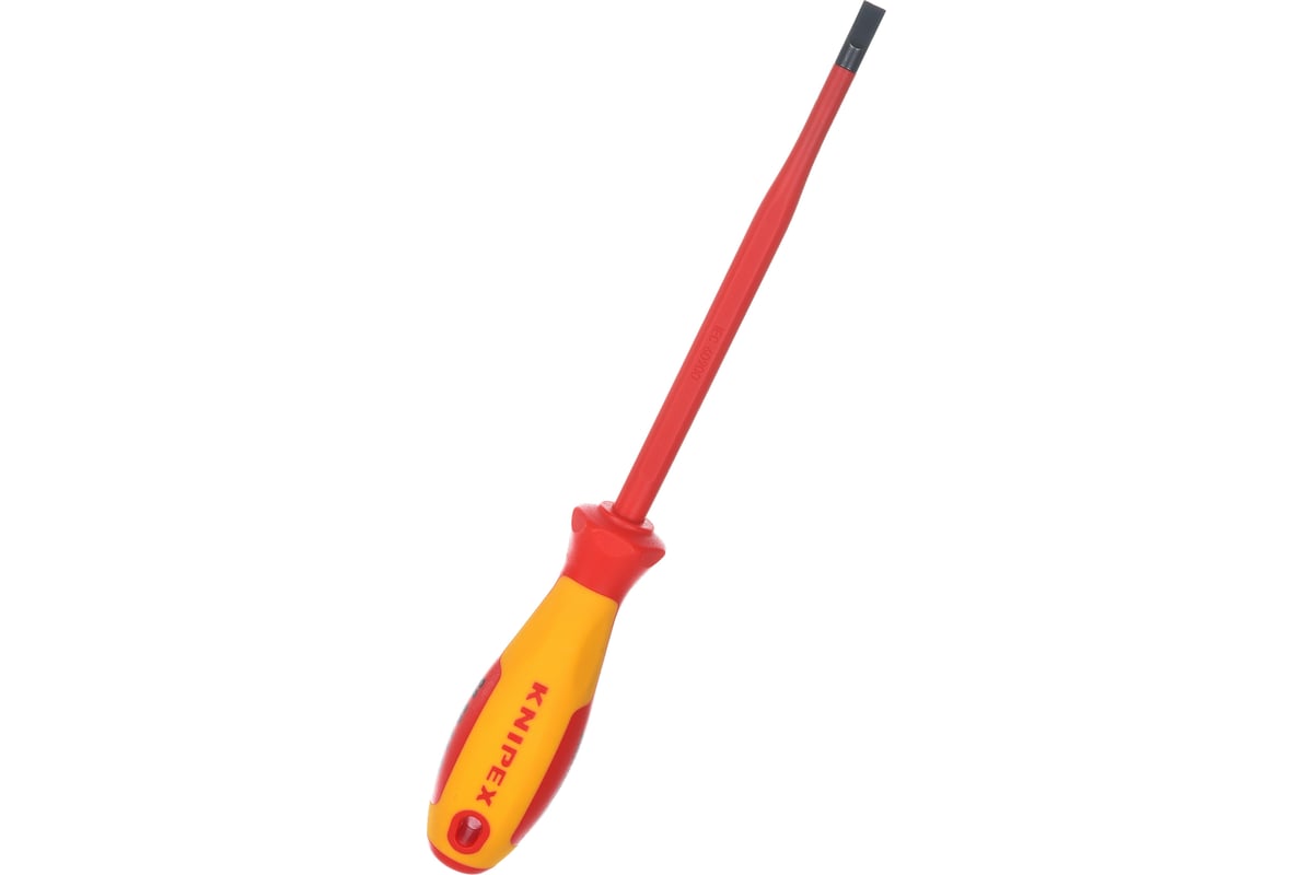 Отвертка Knipex SL6.5x1.2 шлицевая тонкая VDE, L лезвия 150 мм, 1000V, 2-комп. рук-ка KN-982065SL