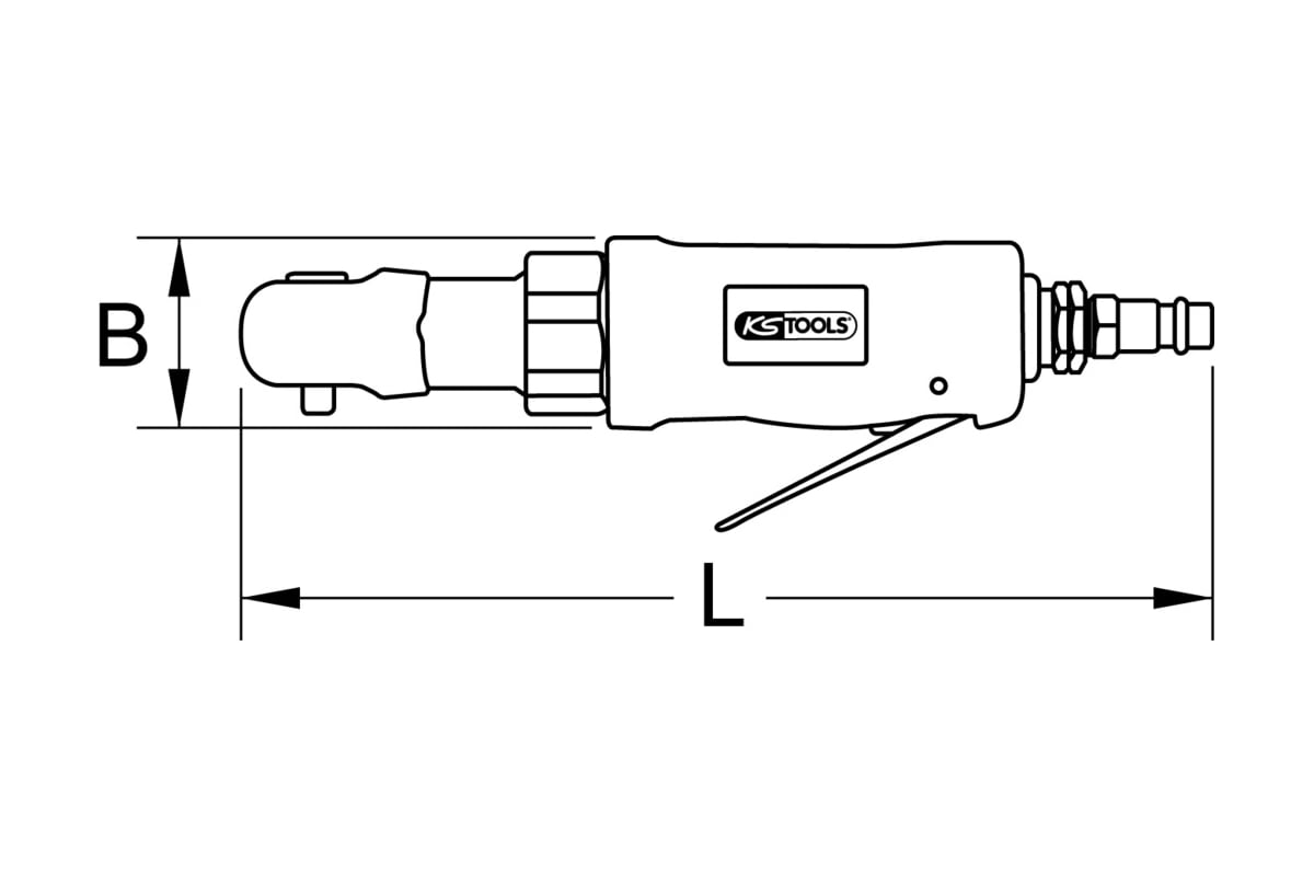 Пневматический переключающийся мини-ключ с трещоткой KS Tools SlimPOWER 1/4 515.5505