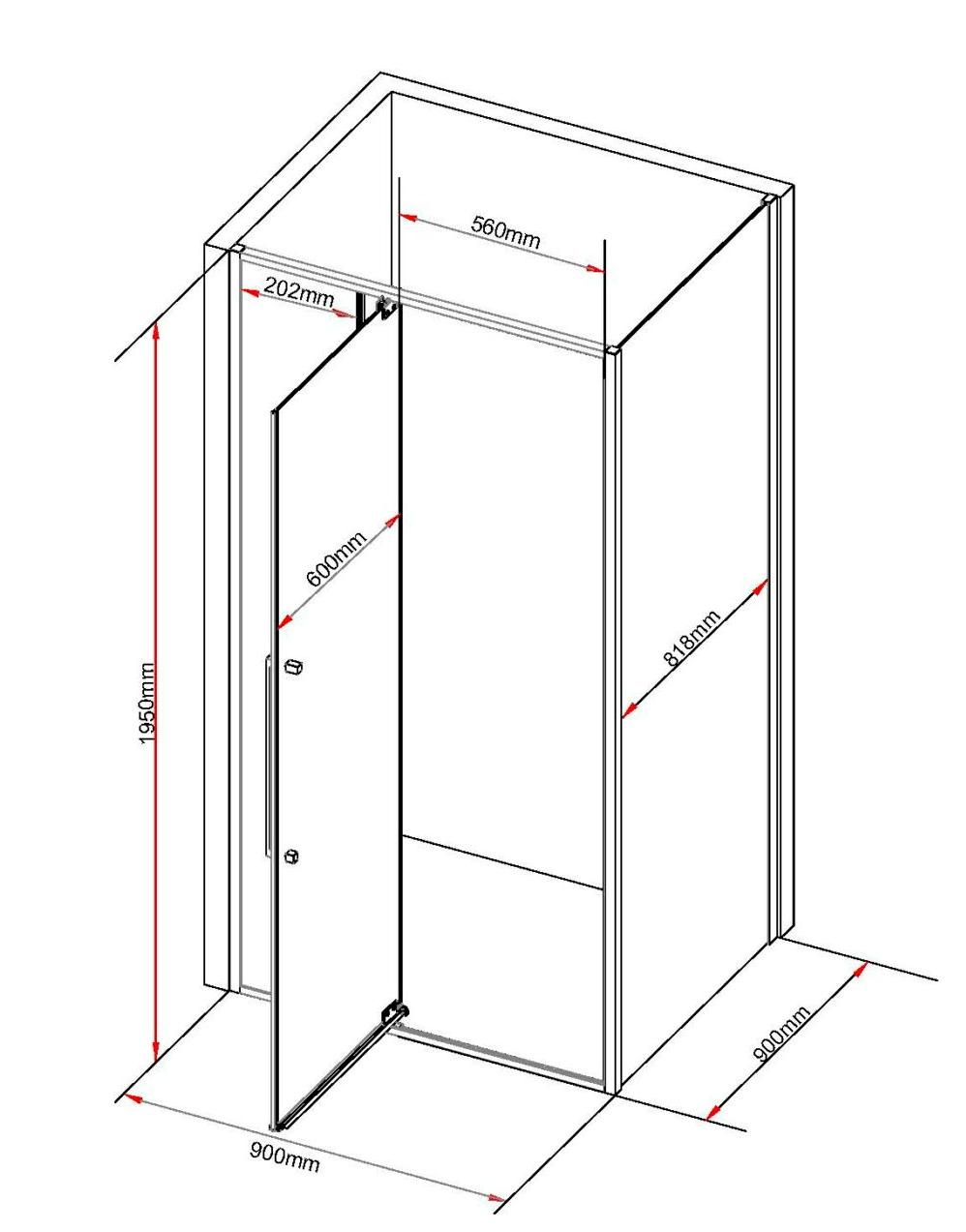 Душевой уголок Black&White Stellar Wind S812 CF 90x90 матовое стекло