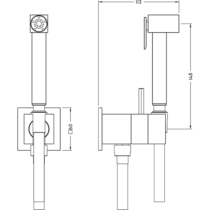 Смеситель Cisal Shower CU00794521 с гигиеническим душем, хром