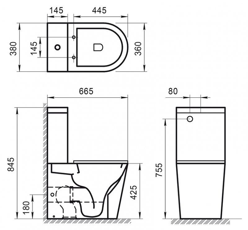 Унитаз-компакт BelBagno Sfera-R BB2141CPR/BB2141T безободковый