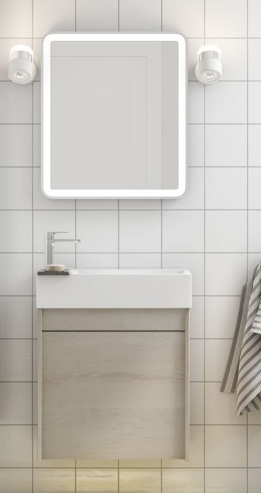 Мебель для ванной Art&Max Family 50 см подвесная, с дверцей, Pino Bianco