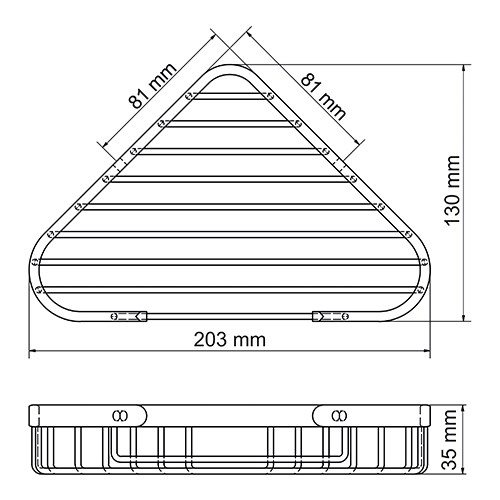 Полка WasserKRAFT K-733BLACK угловая, черный