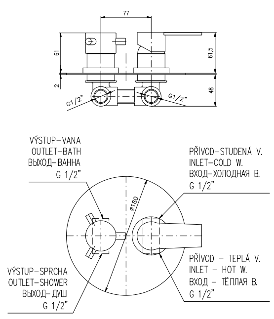 Смеситель для душа Rav Slezak Colorado CO386KCMATZ черный, золото