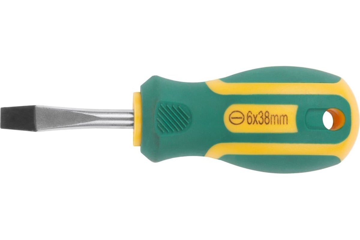 Отвертка FIT Контур CrV сталь, прорезиненная ручка SL6x38 мм 55206