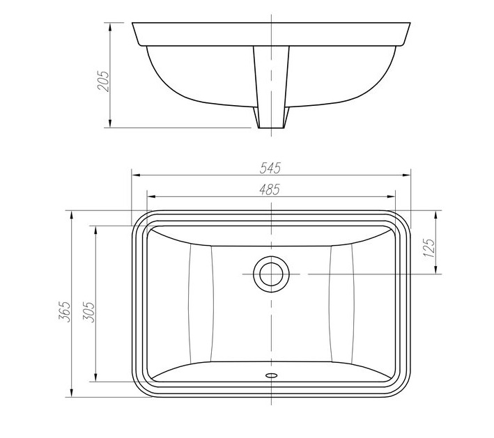 Раковина Arrow AP4036 55 см белый