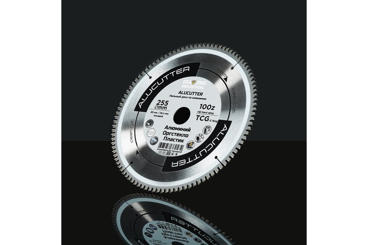 Диск пильный по алюминию, пластику Alucutter 255x30/25.4 мм, Z=100 TCG Diamond Industrial DIDA255Z100