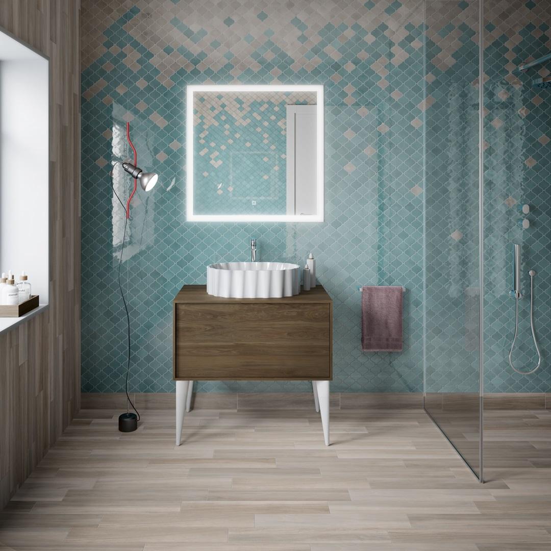 Мебель для ванной Kerama Marazzi Atollo 80 см со столешницей, деревянный