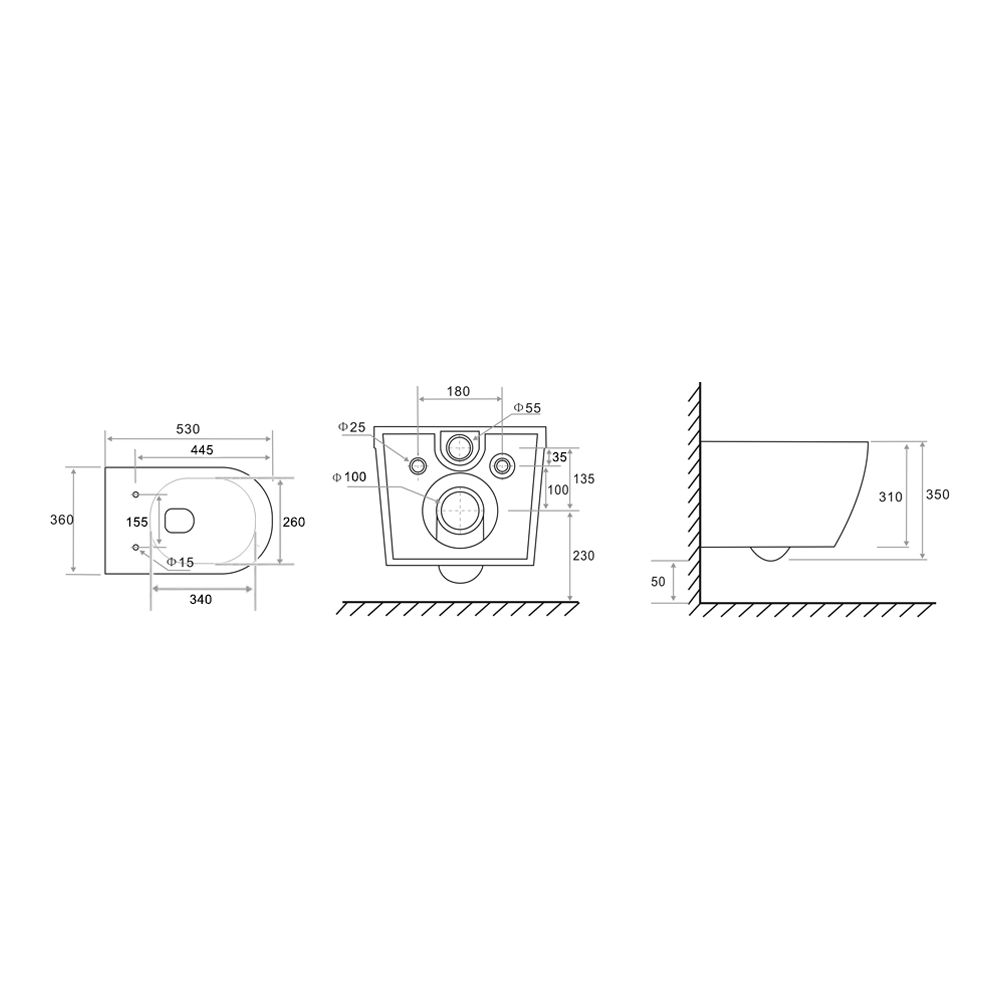 Подвесной унитаз TECEspring MODEL R 9700998 безободковый со смывом Tornado flush