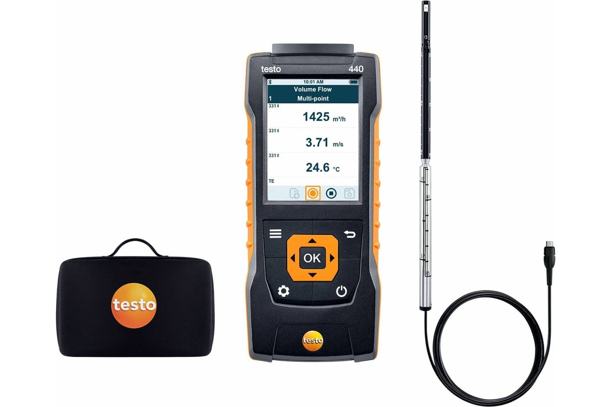 Комплект Testo 440 с зондом с обогреваемой струной 0635 1032 и кейсом 0563 4400