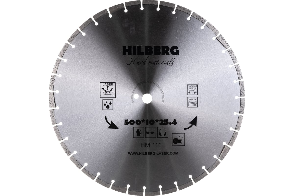 Диск алмазный отрезной сегментный Hard Materials Laser (500x25.4 мм) Hilberg HM111