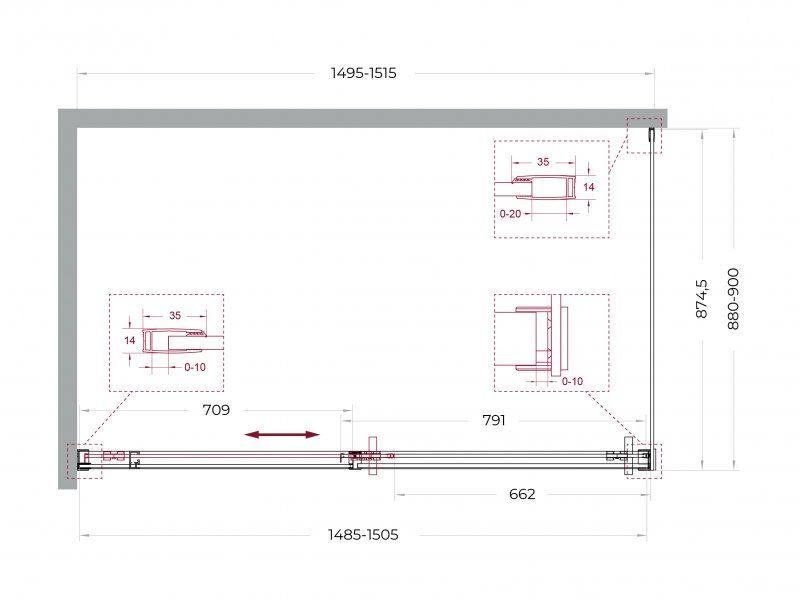 Душевой уголок BelBagno SOFT_CLOSE-1-AH-1-150/90-C-GM 150x90 прозрачный, оружейная сталь Душевой уголок BelBagno SOFT_CLOSE-1-AH-1-150/90-C-GM 150x90 прозрачный, оружейная сталь