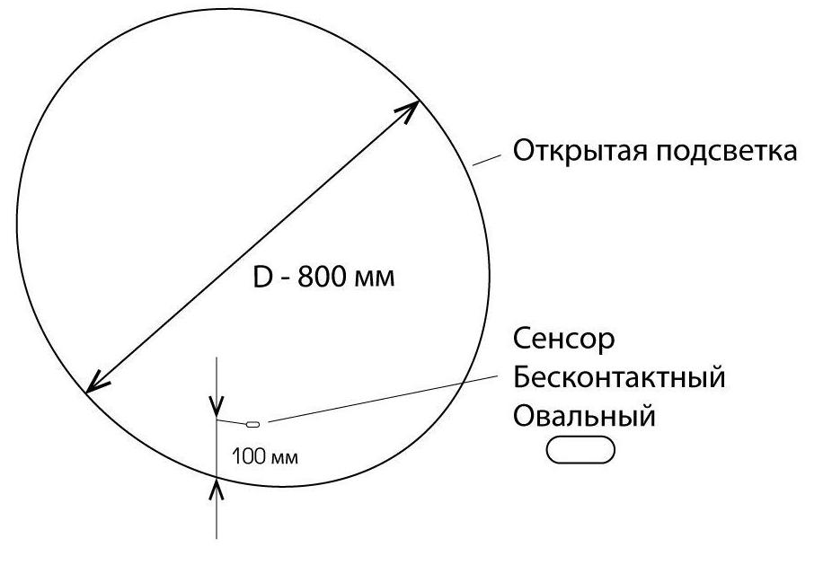 Зеркало Art&Max Sanremo 80x80 см, с холодной подсветкой