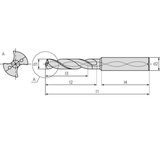 Сверло по металлу D1-8A-1020C 10.2х114х162 мм, хв-к 12 мм АКСИС 00001374618