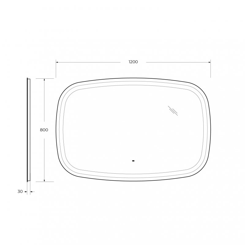 Зеркало Cezares Molveno 120x80 см с подсветкой, датчиком движения CZR-SPC-MOLVENO-1200-800-MOV
