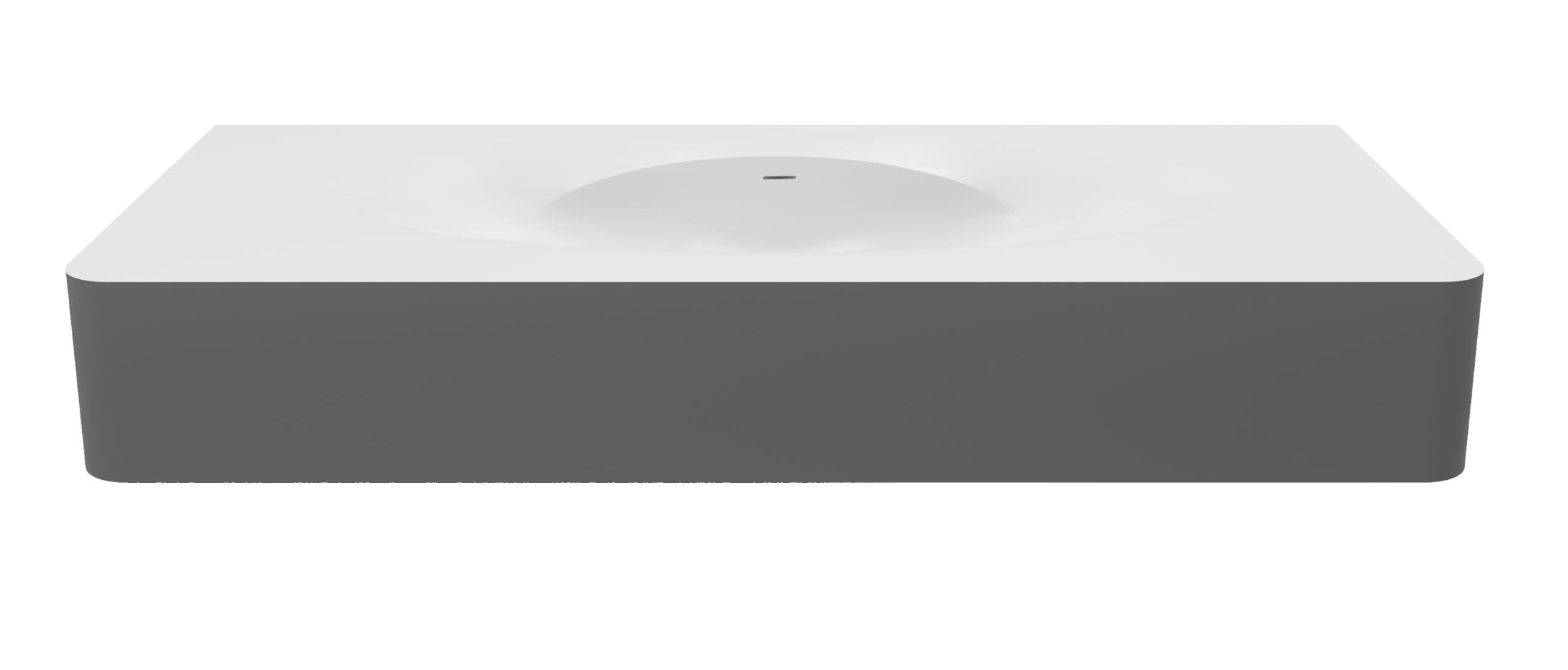 Раковина Vincea Caprise VCB-4CA120MWG 120 см, Corian, белый матовый/серый матовый