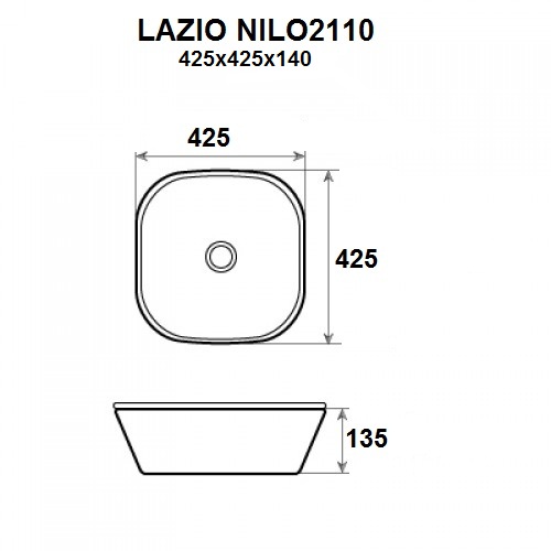 Раковина Nilo Lazio 2110 42.5 см