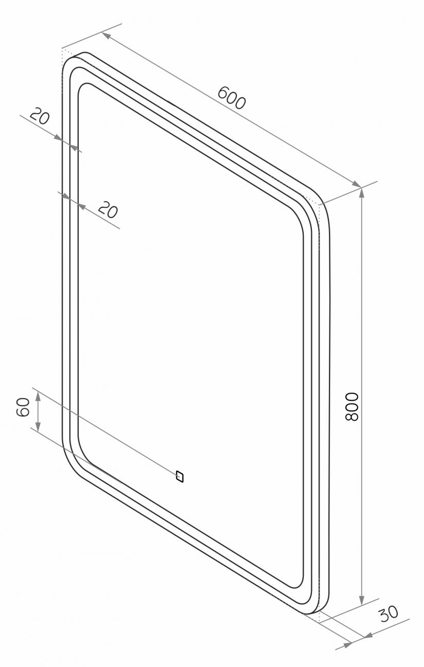 Зеркало Континент Enjoy Black LED 60x80 см с подсветкой ЗЛП1100