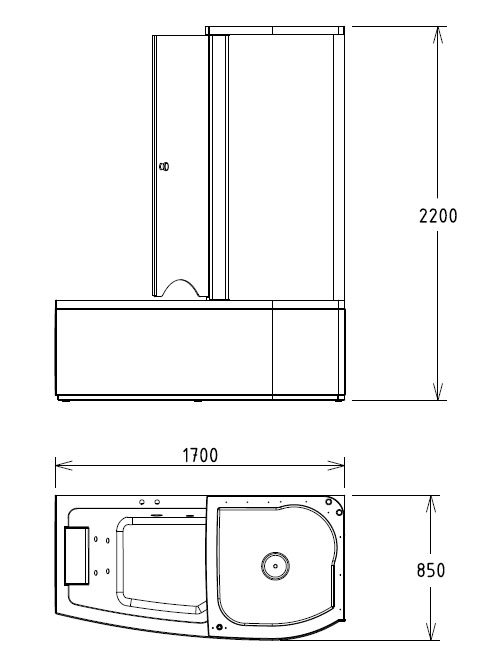 Акриловая ванна Gemy G8040 B R 170x85