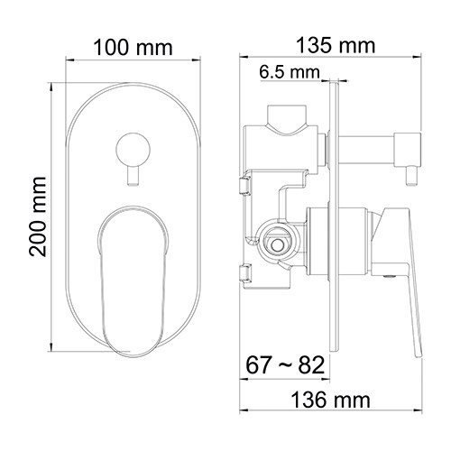 Смеситель для душа WasserKRAFT Donau 5341