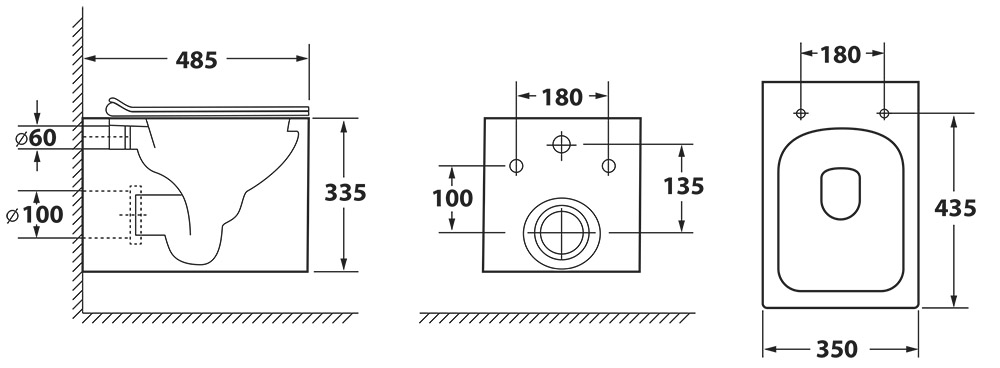 Подвесной унитаз Owl 1975 Cube Circel-H, безободковый, с микролифтом