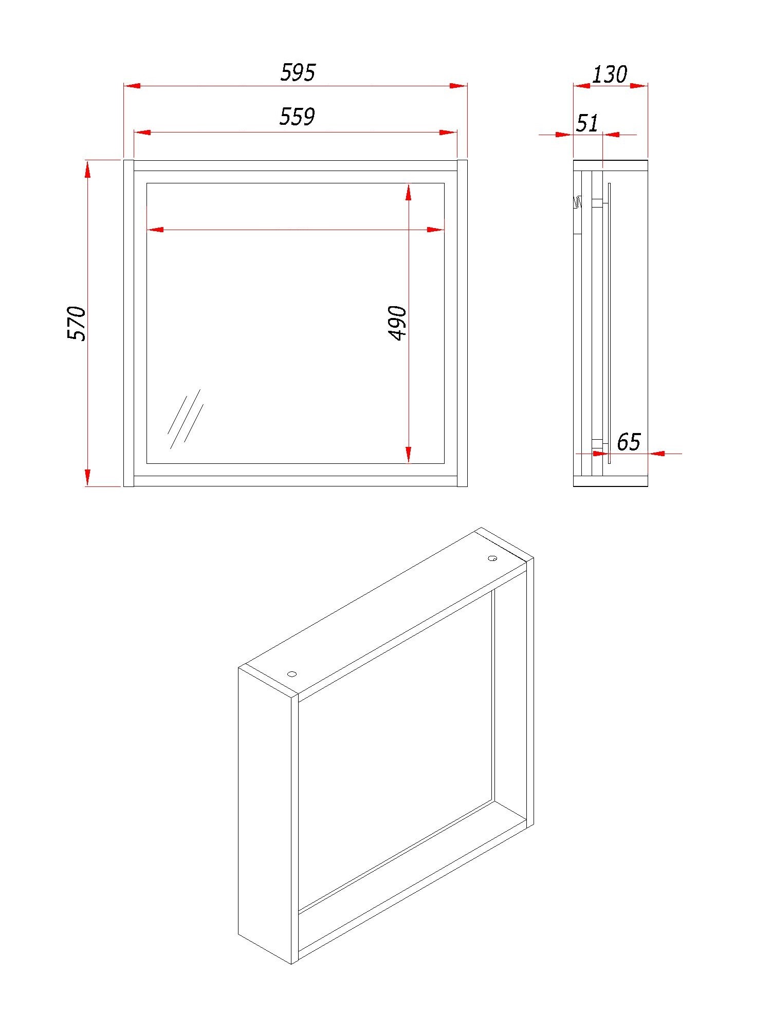 Мебель для ванной ЗОВ Дион 60 см со столешницей