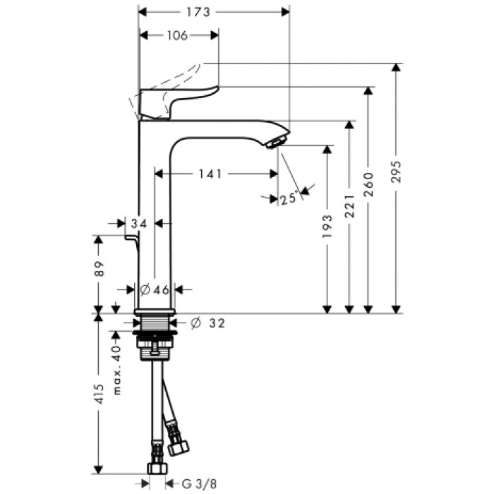 Смеситель для раковины Hansgrohe Metris Classic 31078000