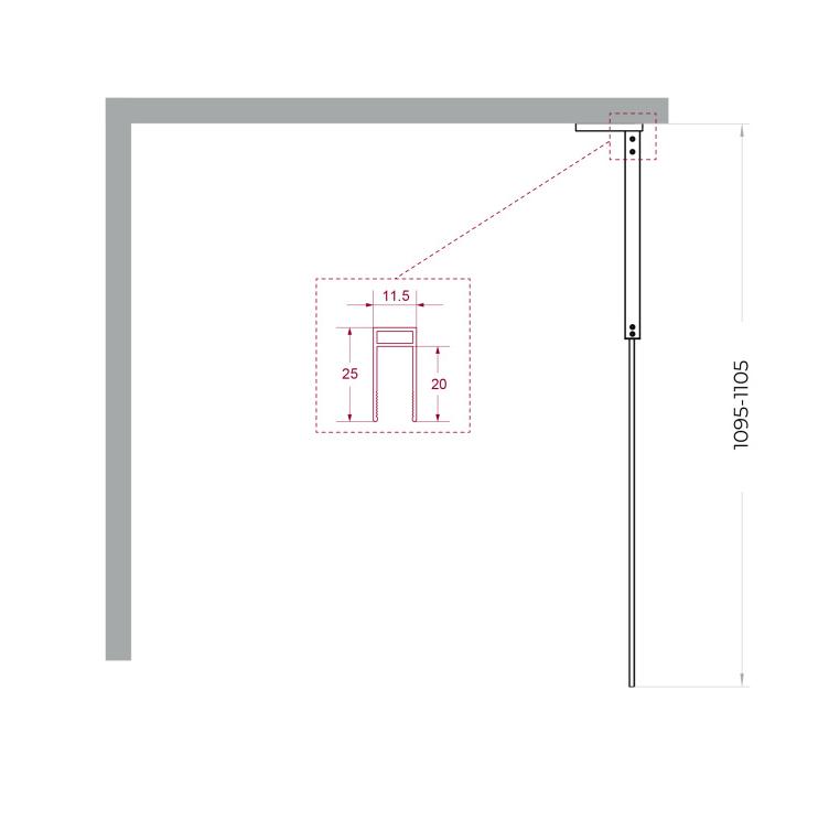 Душевая перегородка Belbagno UNO-L-1-TB-110-C-Cr 110x200 прозрачная, хром