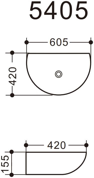 Раковина Art&Max AM5405-W 60.5 см