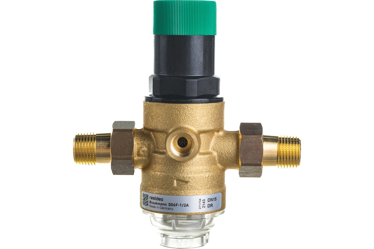 Клапан понижения давления Honeywell на холодную воду, диапазон регулировки 1.5-6 атм D06F-1/2A