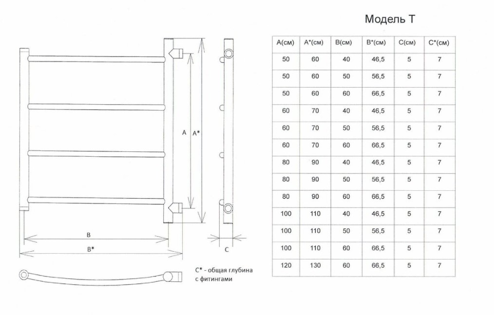 Полотенцесушитель водяной Двин TL 1"-1/2" 46x60 хром