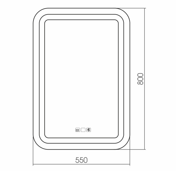 Зеркало Silver Mirrors Malta neo 55x80 см с подогревом, Bluetooth