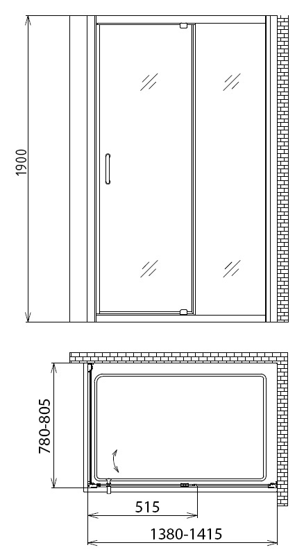 Душевой уголок Gemy Sunny Bay S28191E-A80 140x80