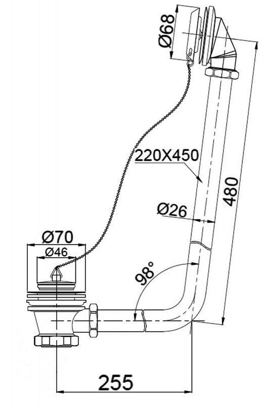 Слив-перелив BelBagno BB567-OVF-CRM хром