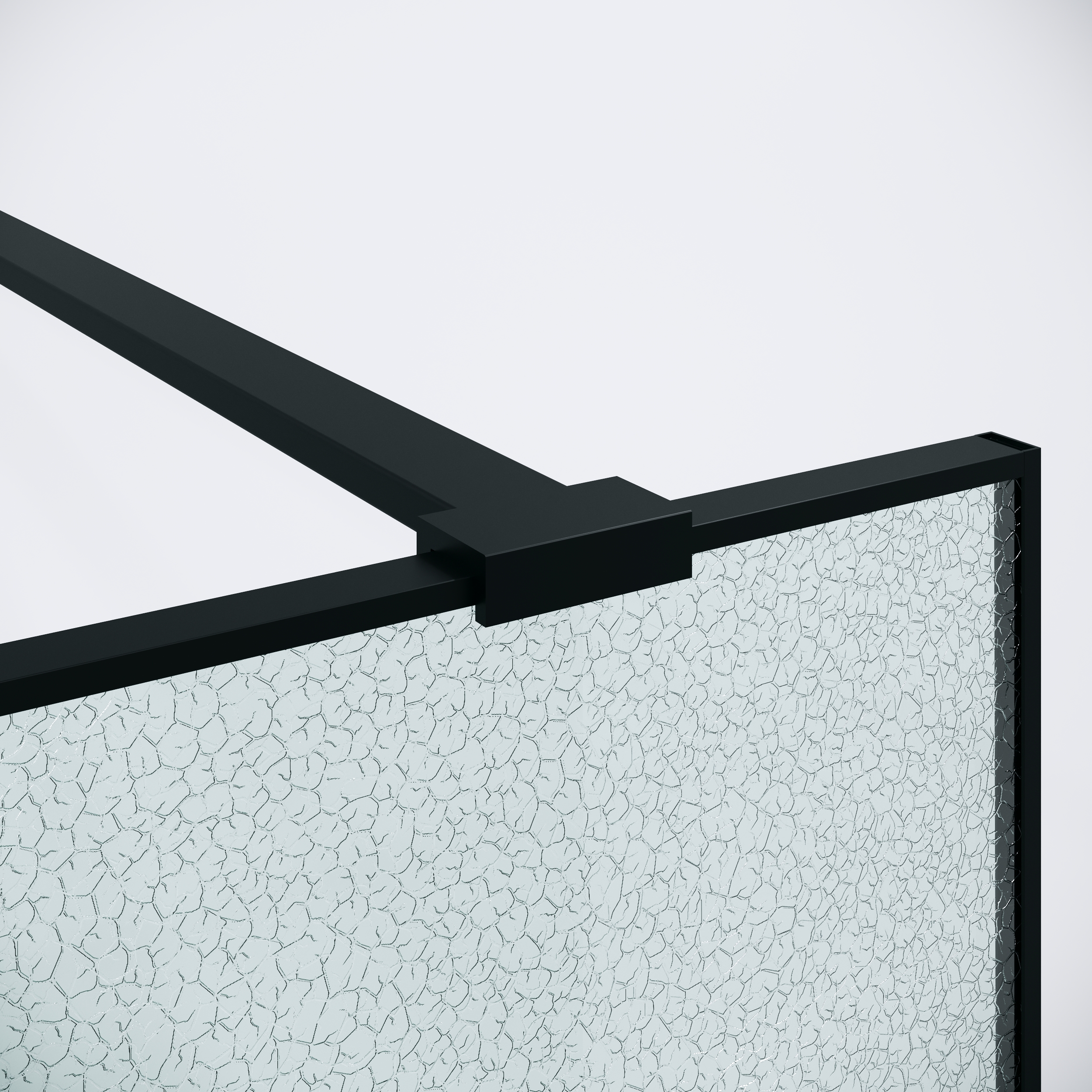 Душевая перегородка Niagara Nova NG-781-90BLACK 90x200 эффект битого стекла, профиль черный матовый